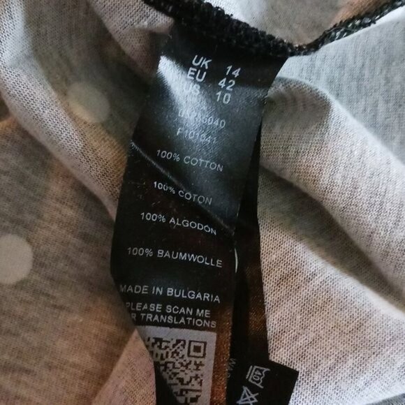 ASOS Dress Womens Size 10 Black White Polka Dot Off Shoulder Ruffle Button Front - Picture 7 of 7